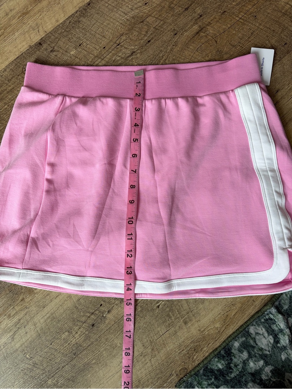 Joy Lab Pink White Stripe Athletic Skirt with Built in Shorts Athleisure - Picture 7 of 10